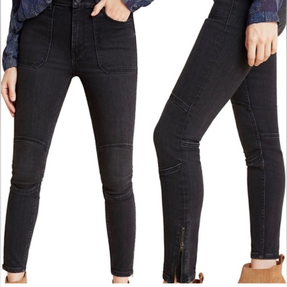 Pilcro and The Letterpress by Anthropologie black washed high-rise denim legging